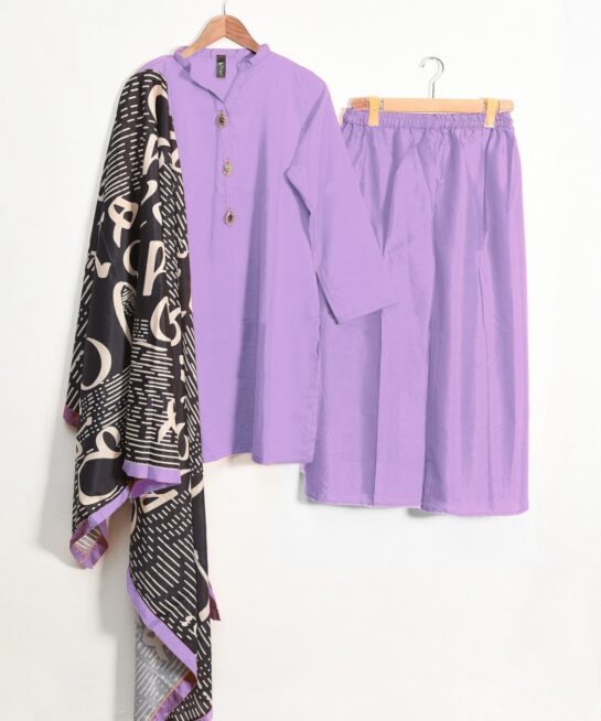 MEDIUM PURPLE PREMIUM CREPE 3 PIECE SUIT FOR WOMEN