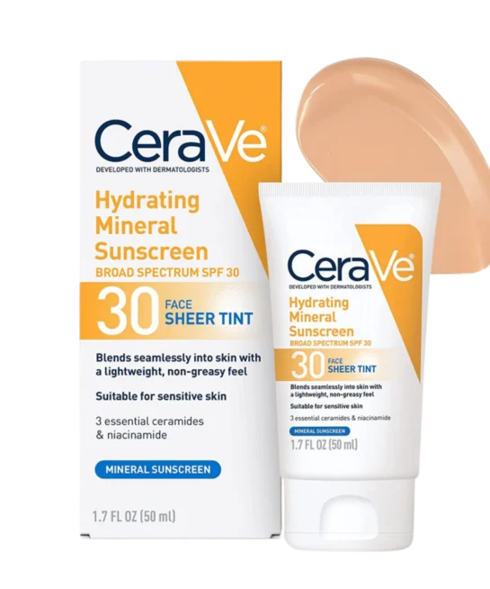 CERAVE hydrating mineral sunscreen spf 30 50 ml