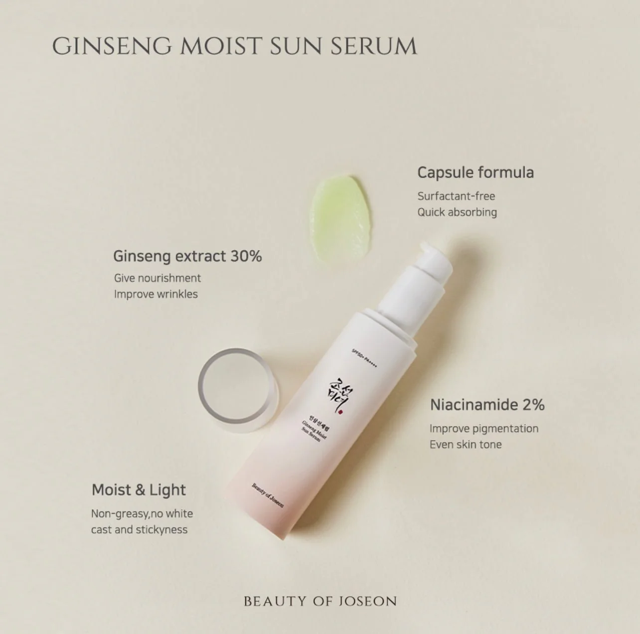BEAUTY OF JOSEON ginseng moist sun serum 50 ml - Image 2
